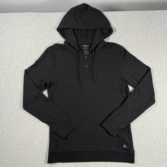 RVCA Other - RVCA Waffle Knit Hoodie | Size M | Black Pullover Henley